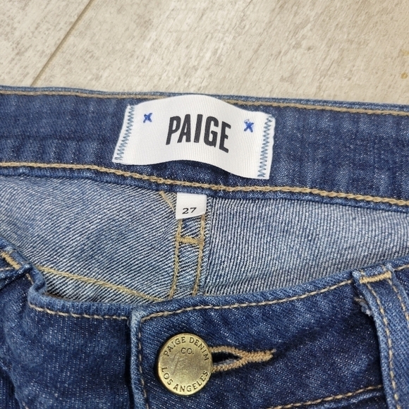 PAIGE Distressed Verdugo Ankle Jeans, Orleans Destructed medium wash size 27 - Picture 2 of 7